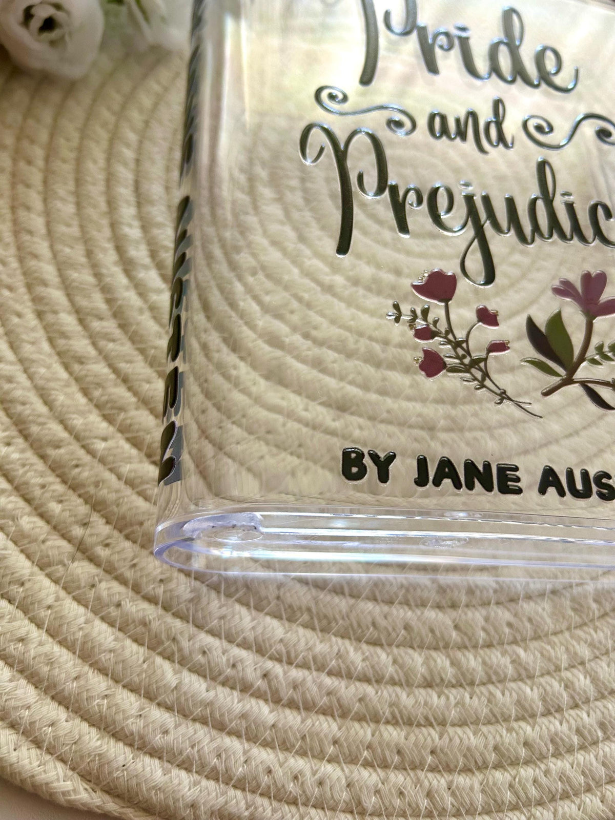 Pride and Prejudice Book Vase, Acrylic Book Decor (Cosmetic Defect)