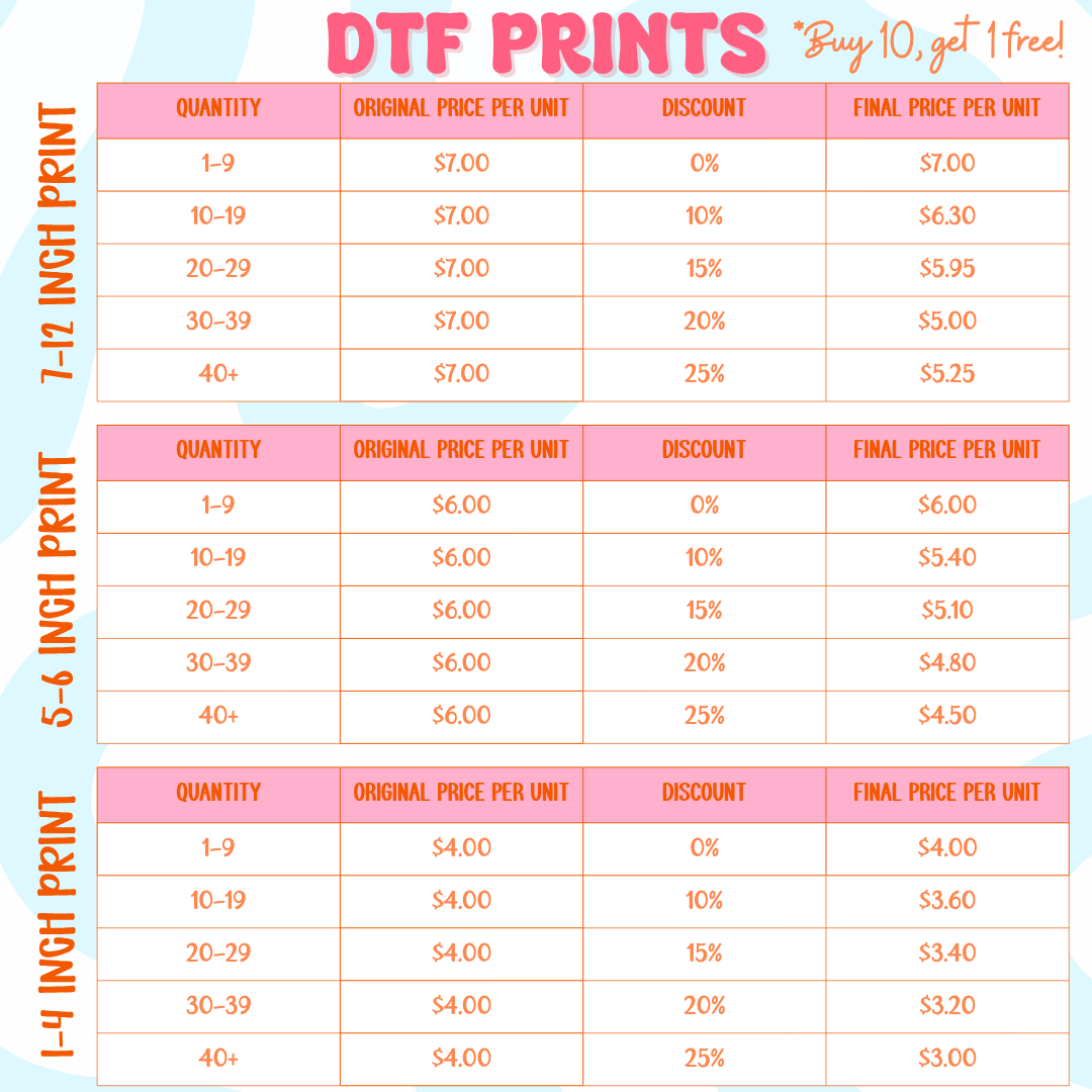 Custom DTF Transfer Prints