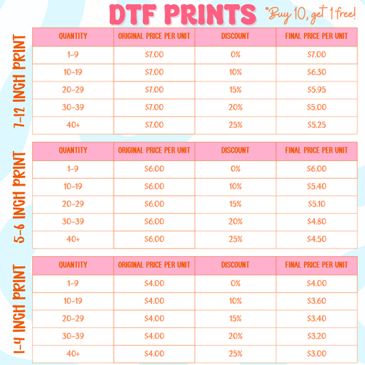 Custom DTF Transfer Prints
