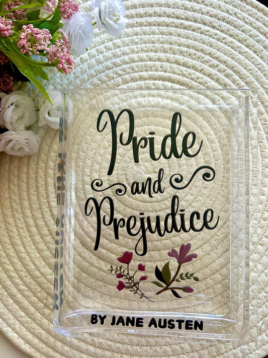 Pride and Prejudice Book Vase, Acrylic Book Decor (Cosmetic Defect)