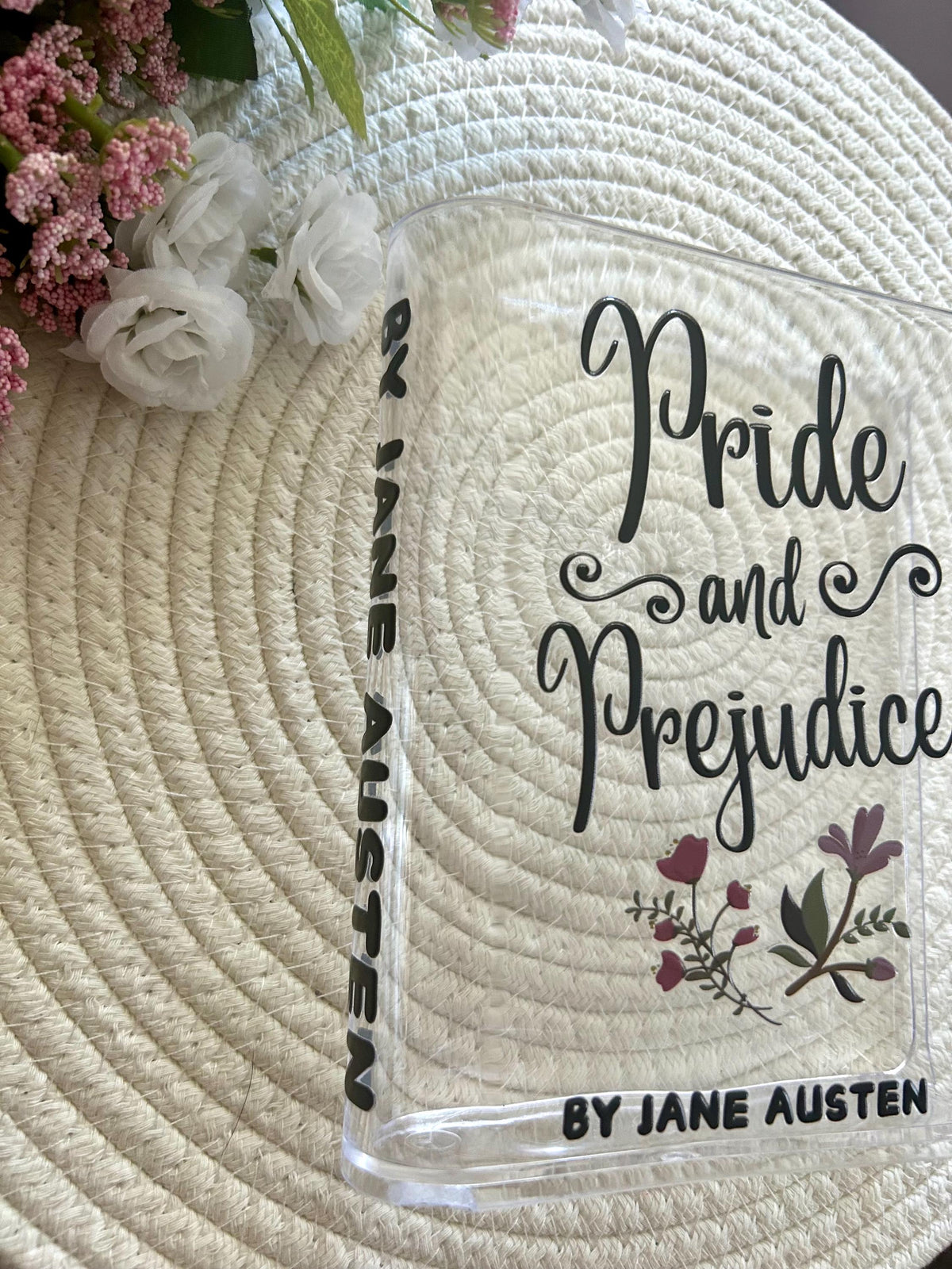 Pride and Prejudice Book Vase, Acrylic Book Decor (Cosmetic Defect)