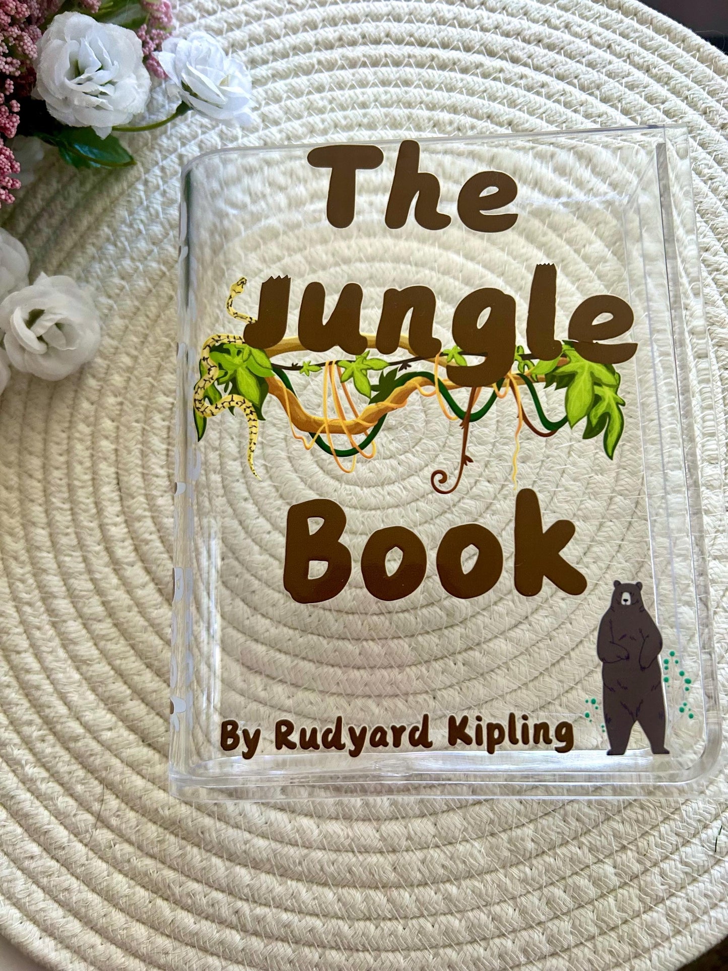 The Jungle Book Acrylic Vase, Literary Home Decor