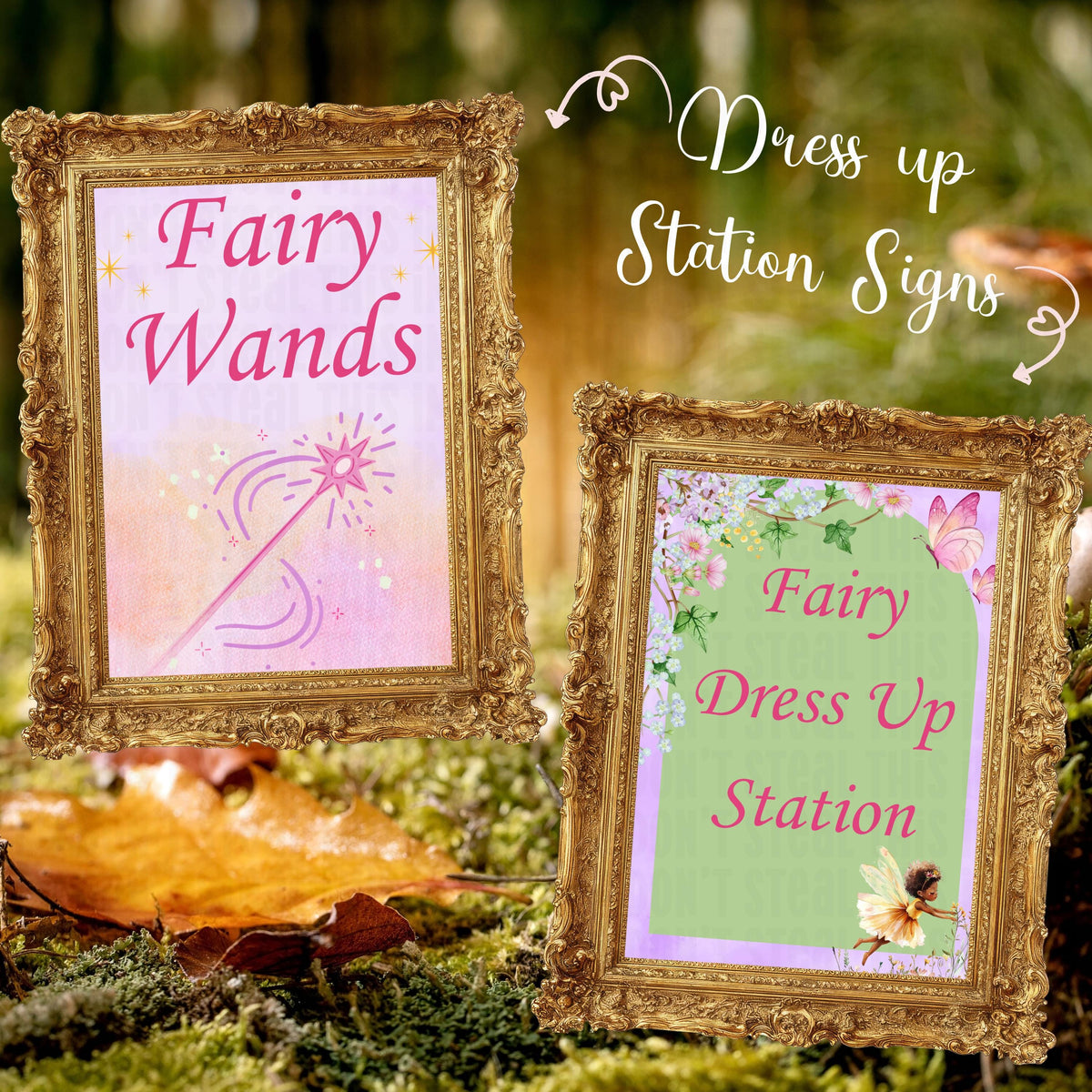 Fairy First Birthday Invitation Bundle Templates, Canva Editable (Digital Download)