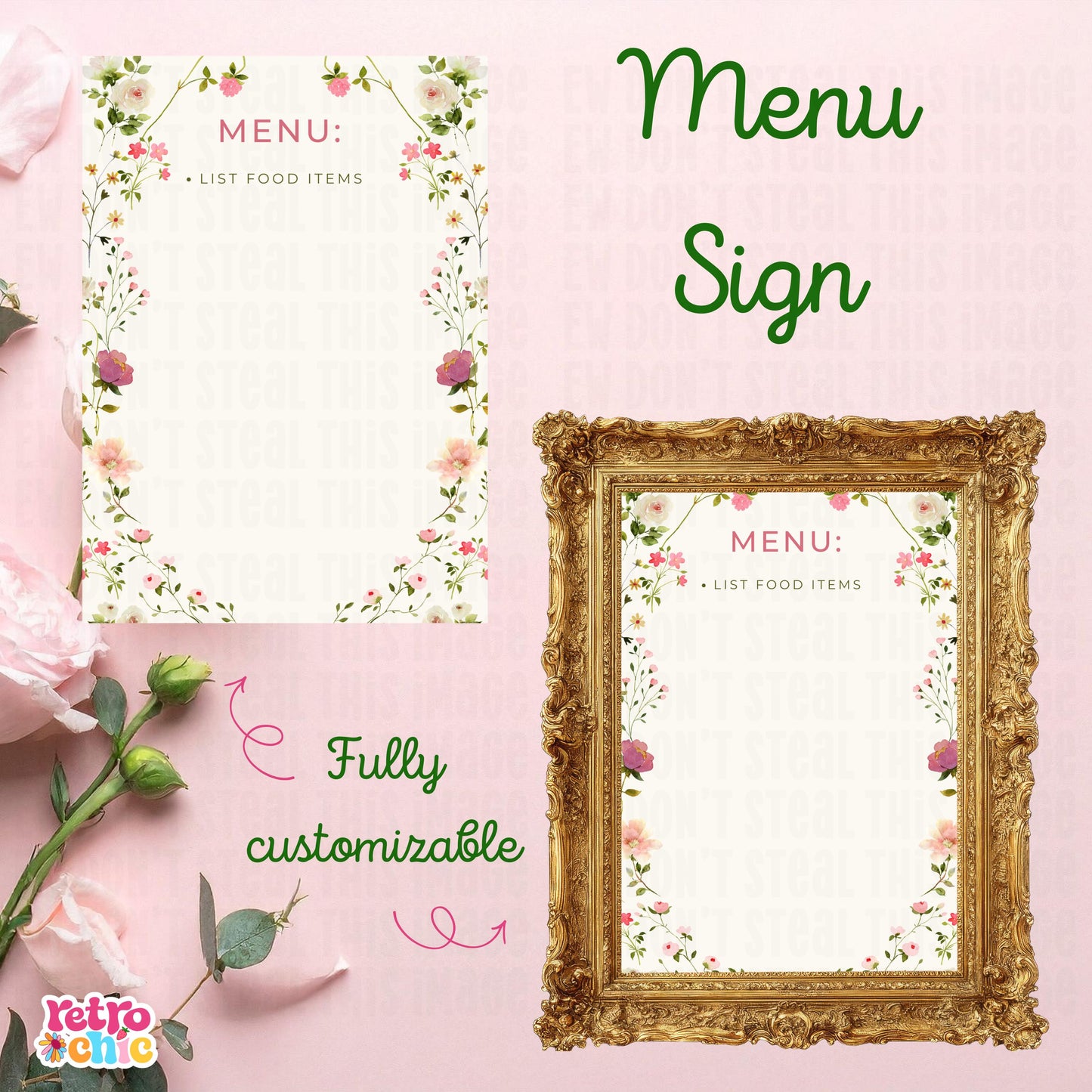 Baby in Bloom Shower Invitation Bundle, Editable Canva Templates (Digital Download)