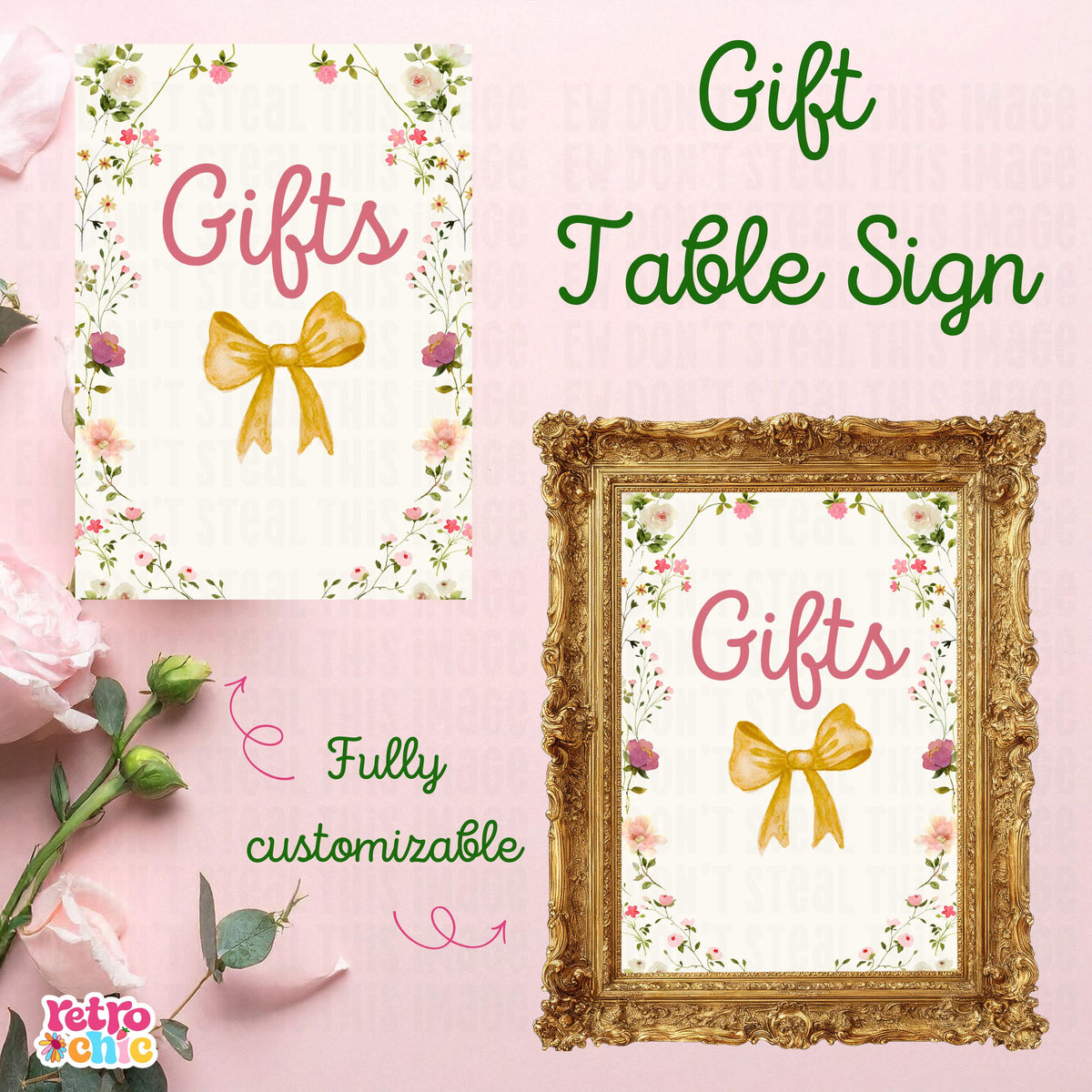 Baby in Bloom Shower Invitation Bundle, Editable Canva Templates (Digital Download)