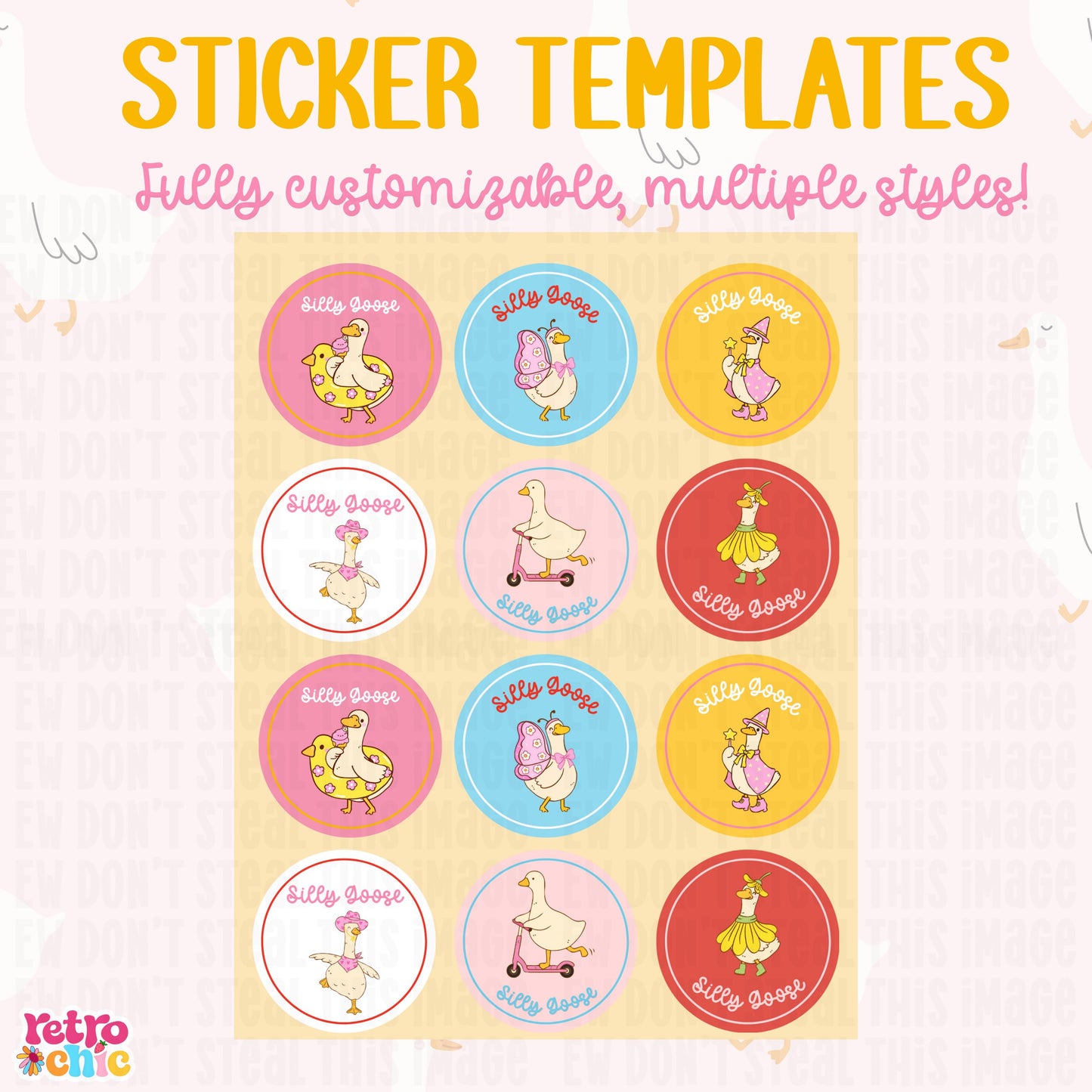 Silly Goose Birthday Invitation Canva Template Bundle (Digital Download)