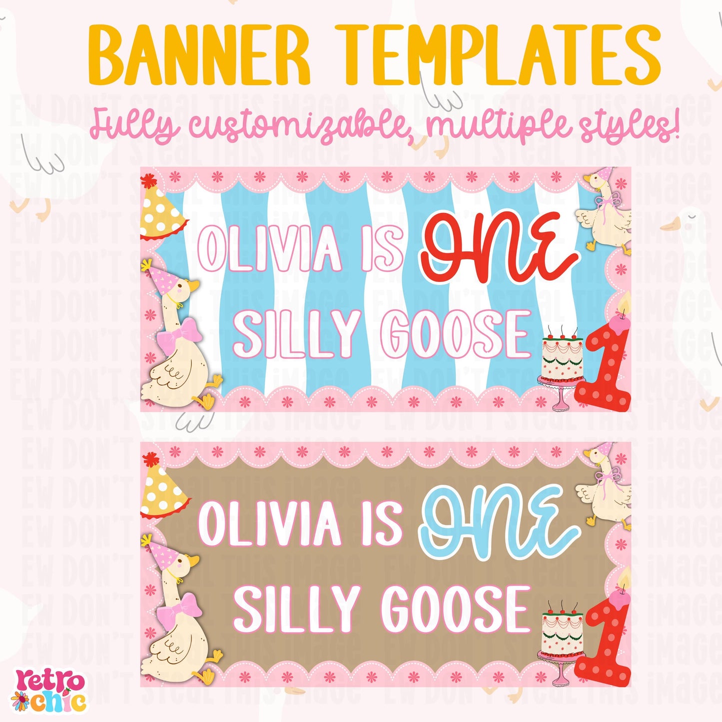 Silly Goose Birthday Invitation Canva Template Bundle (Digital Download)
