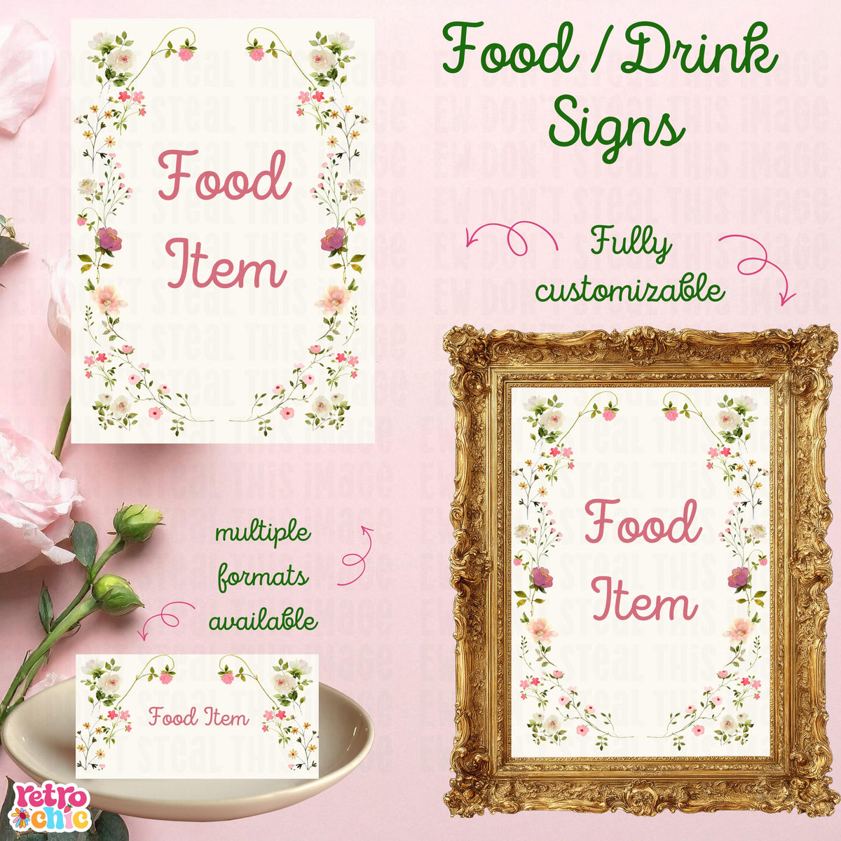 Baby in Bloom Shower Invitation Bundle, Editable Canva Templates (Digital Download)