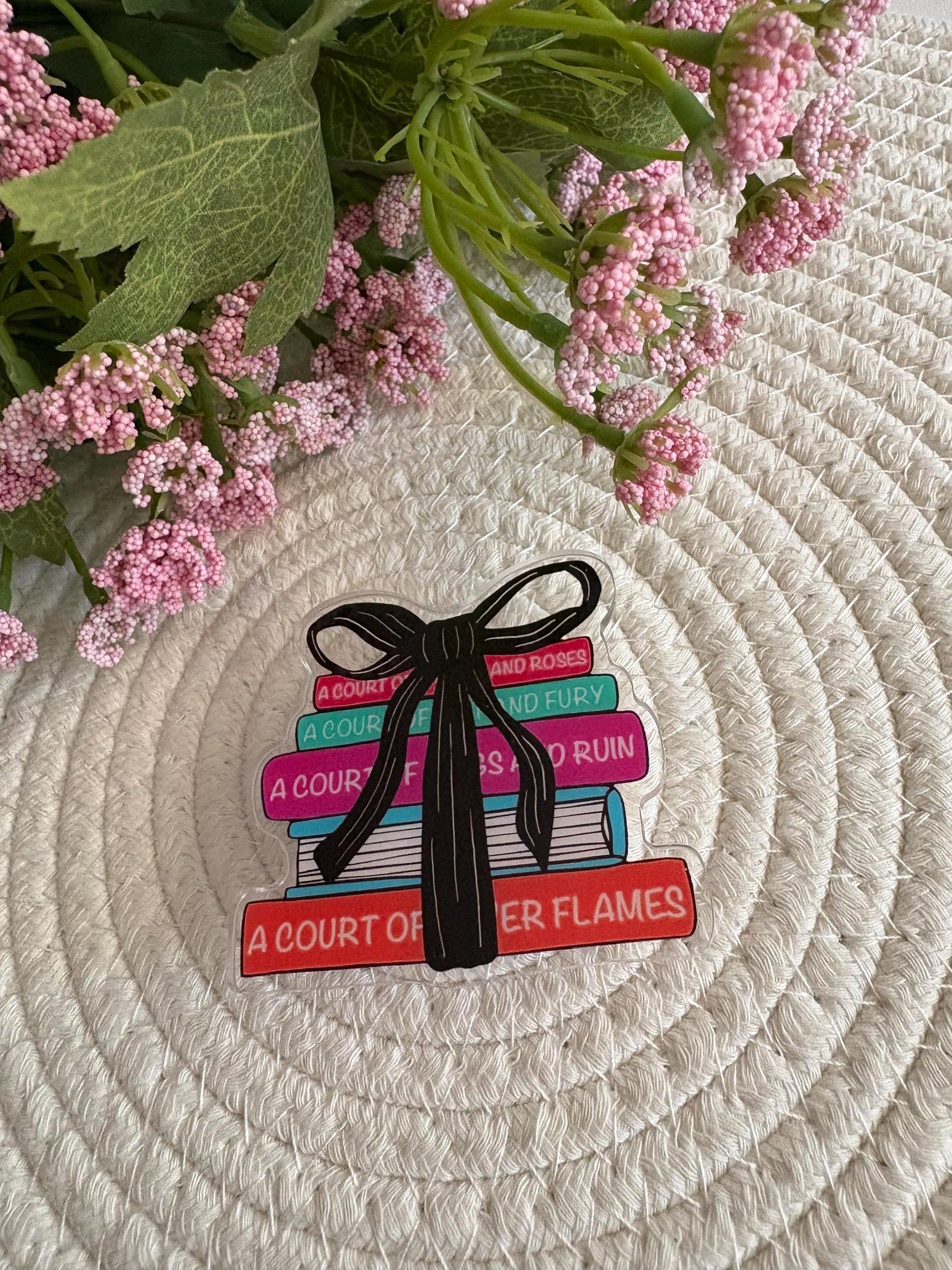 ACOTAR Inspired Stack of Books Phone Grip, Acrylic Fandom Accessory