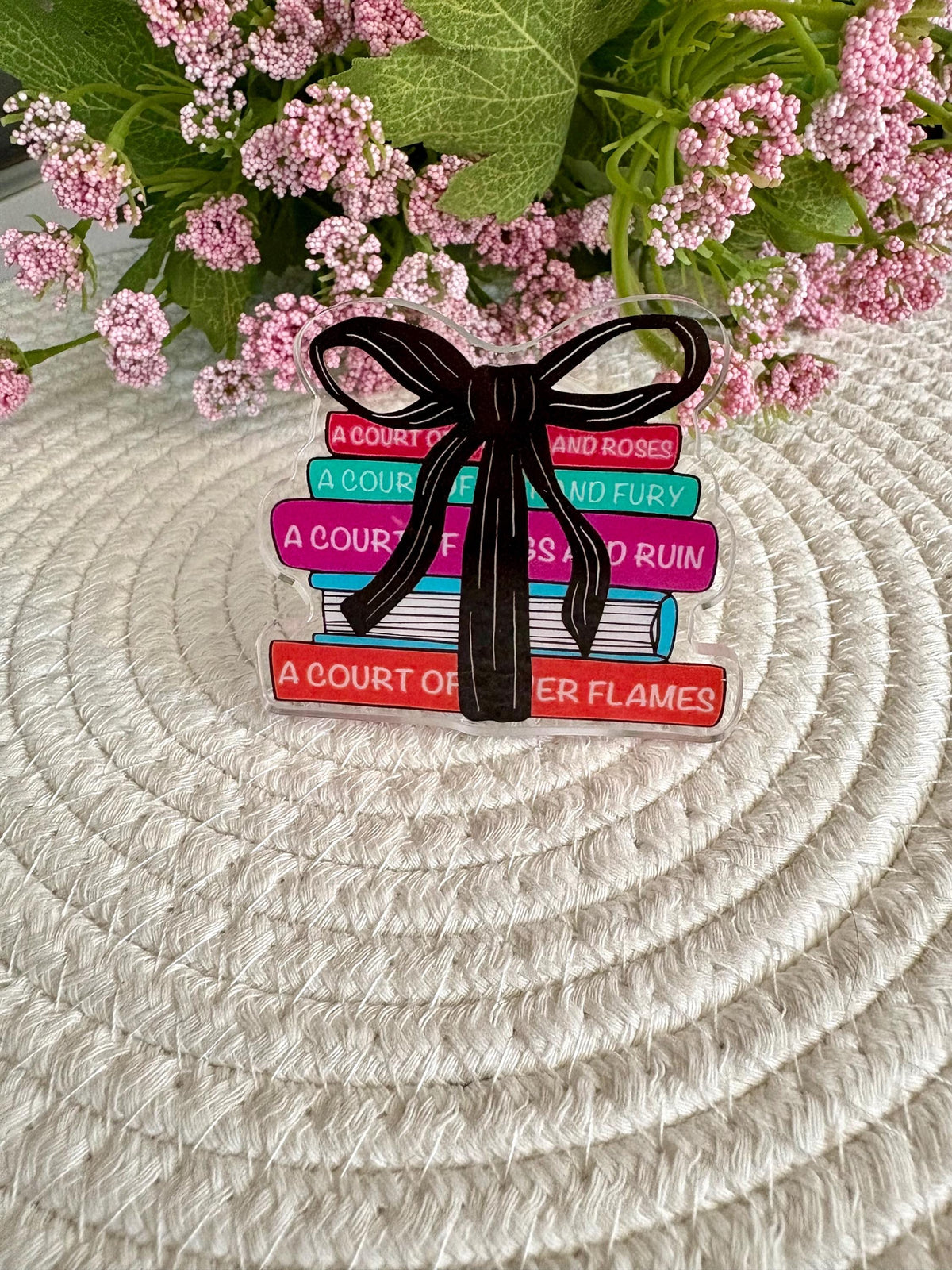 ACOTAR Inspired Stack of Books Phone Grip, Acrylic Fandom Accessory