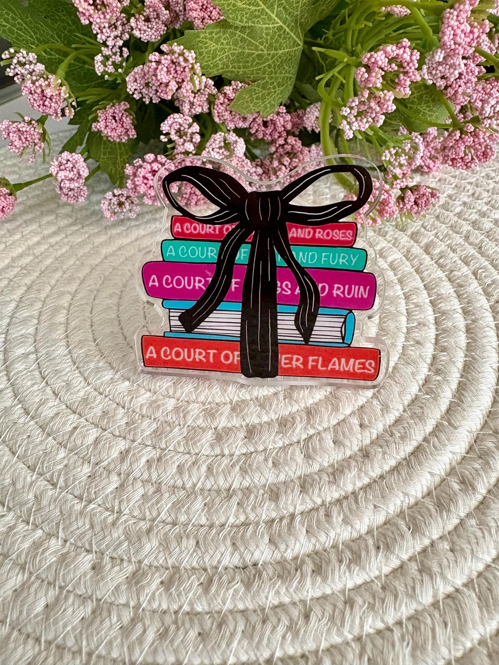 ACOTAR Inspired Stack of Books Phone Grip, Acrylic Fandom Accessory