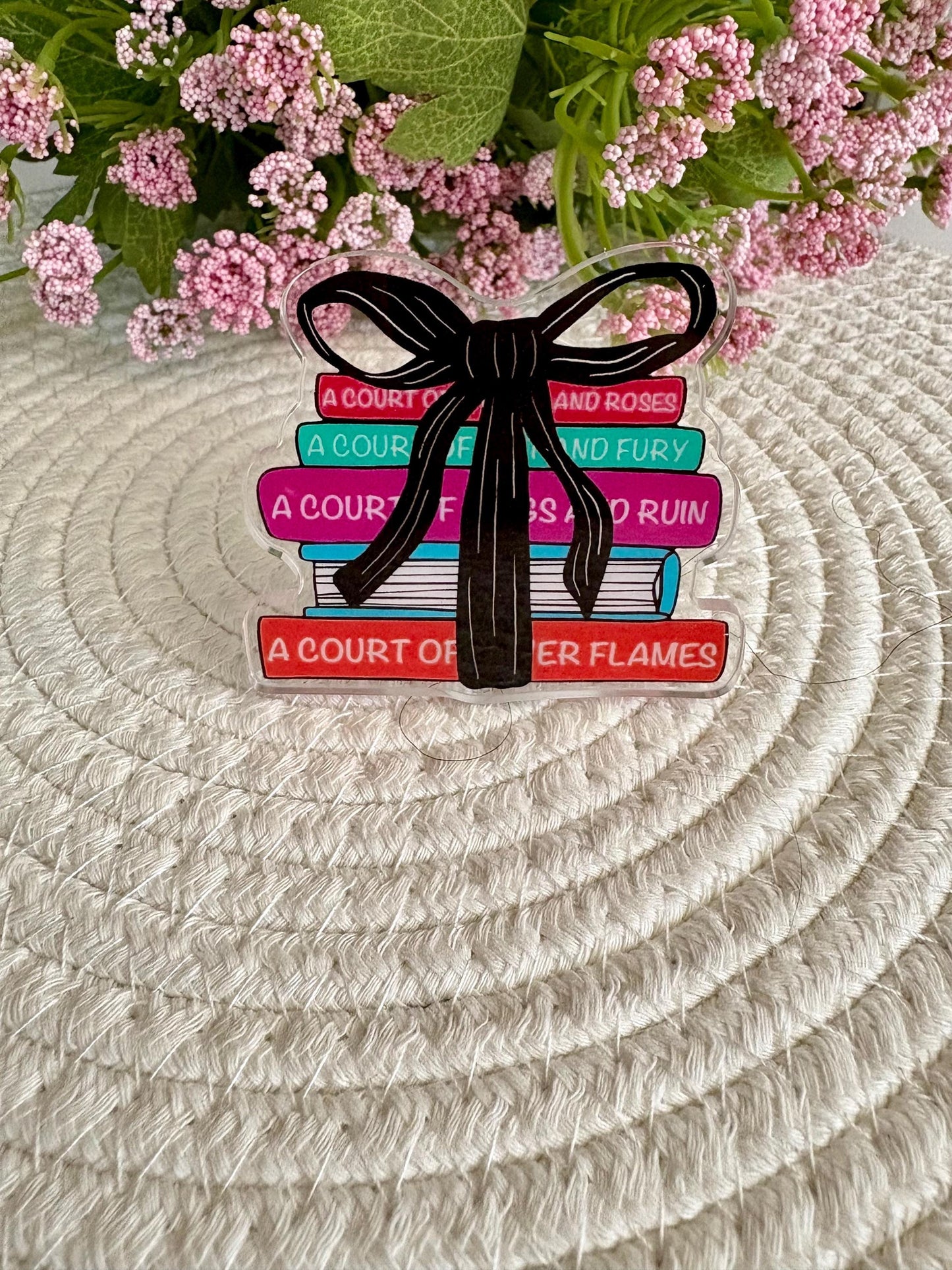 ACOTAR Inspired Stack of Books Phone Grip, Acrylic Fandom Accessory