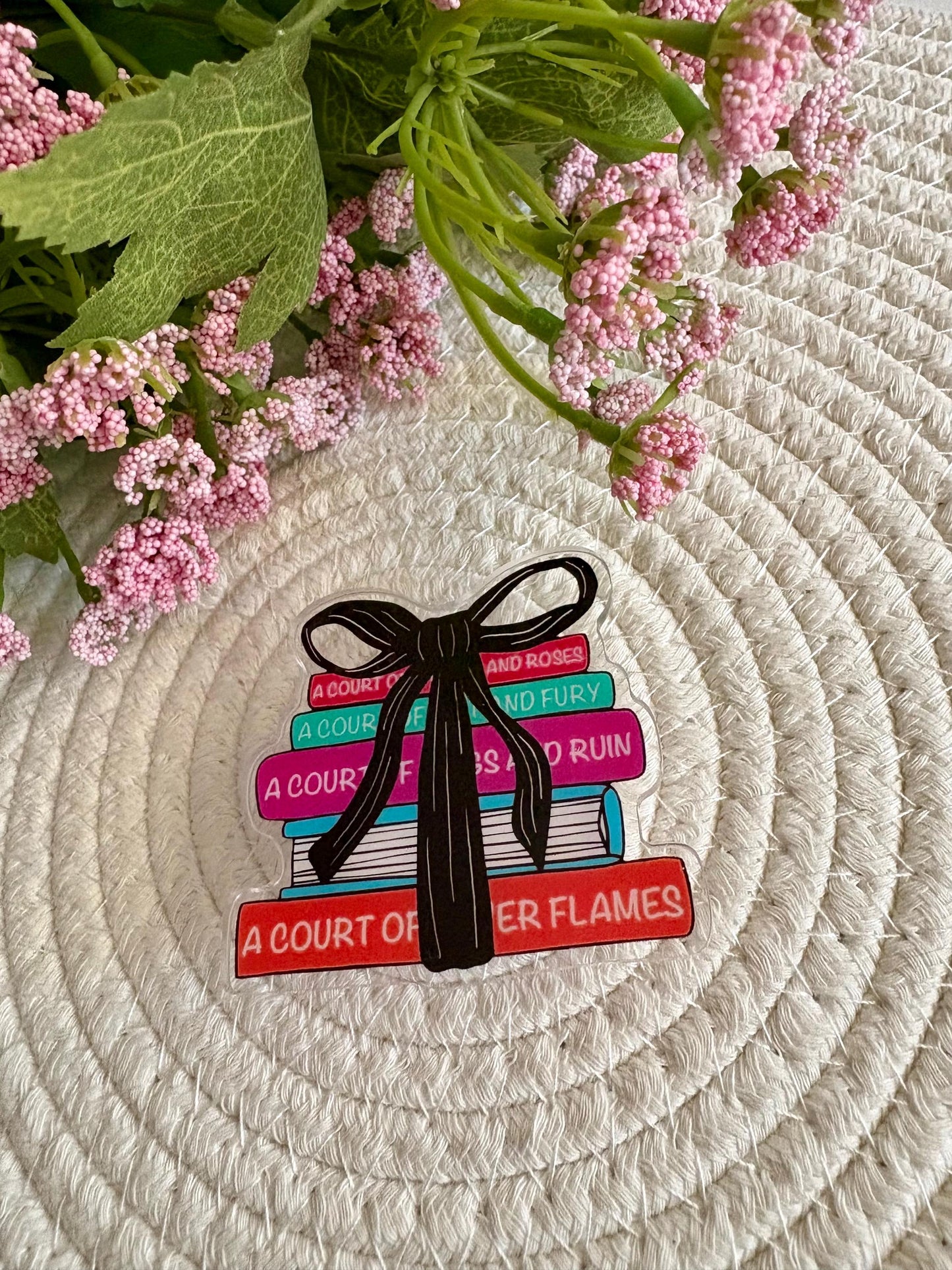 ACOTAR Inspired Stack of Books Phone Grip, Acrylic Fandom Accessory
